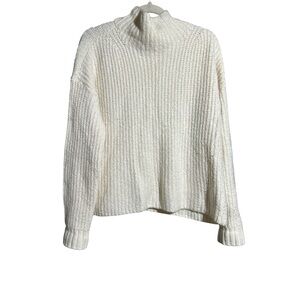 Anthropologie Cozy Cream Turtleneck Sweater Size S